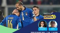 Juara Piala Eropa, Italia Tidak Lolos Piala Dunia 2022 menjadi salah satu topik yang dibahas pada Liputan6.com Update edisi, Senin (28/3/2022)