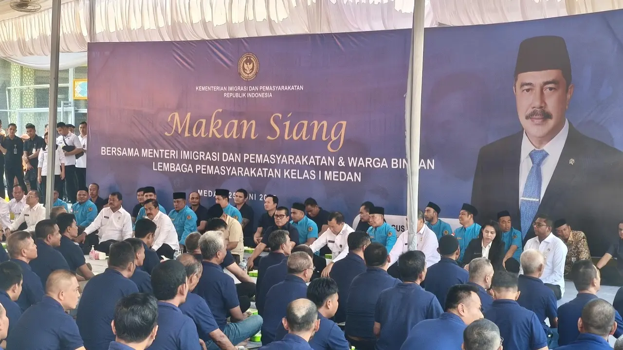 Momen Hangat Menteri Agus Andrianto Makan Siang Bareng Warga Binaan Lapas Kelas I Medan