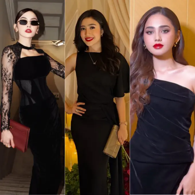 Artis Tampil Stand Out dengan Sentuhan Lipstik Merah saat Kondangan. Dok. Instagram