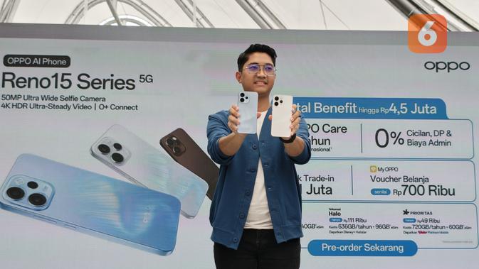 Deni Setiawan, Product Manager Oppo Indonesia saat media pre-briefing di Jakarta, Kamis (15/1/2026). (Liputan6.com/ Yuslianson)