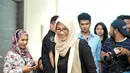 Selama jumpa pers, Riyanti Sofyan hanya memberi pernyataan tanpa menerima pertanyaan dari wartawan, Jakarta, Jumat (8/8/14). (Liputan6.com/Panji Diksana)