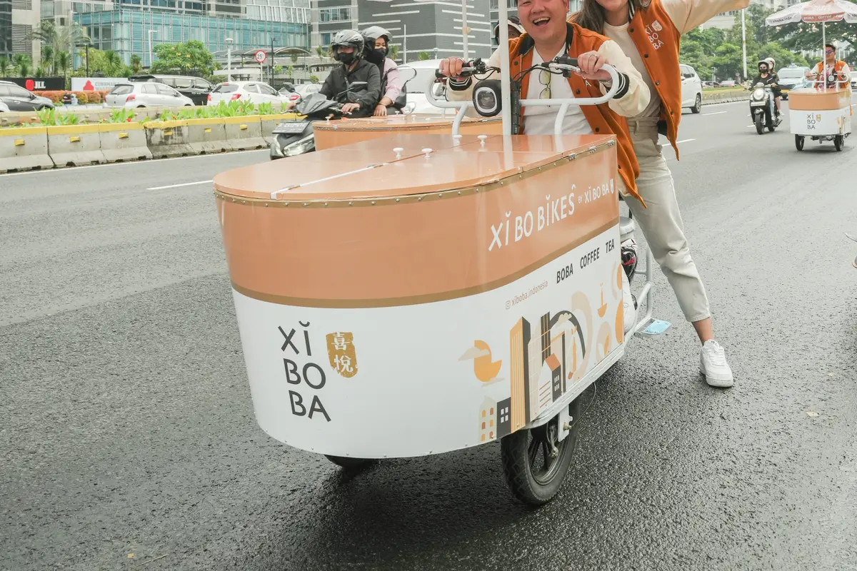 Beli Varian Minuman Boba Bisa Lewat Sepeda Listrik