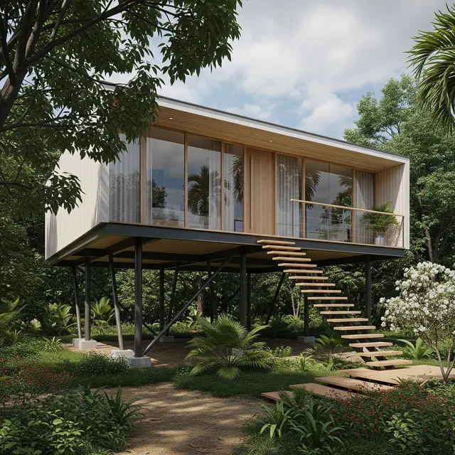 Model Rumah dengan Pondasi Tinggi untuk Mencegah Ular Masuk