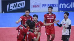 Tim putra Tectona Bandung meraih gelar juara Kejuaraan Bolavoli Nusantara Cup 2024 pada laga final di GOR UNY Yogyakarta, Minggu (24/3/2024). (Dokumentasi PBVSI)