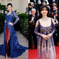 Warna biru sepertinya menjadi tema penampilan Raline Shah di Festival Film Cannes 2023. [Foto: IG/ralineshah].