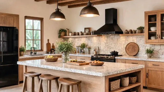Inspirasi Dapur Pedesaan Bergaya Rustic yang Tetap Modern (AI Generated)