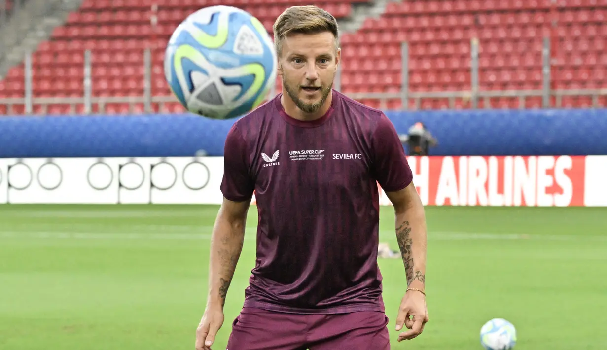 Seperti yang diketahui dalam ajang Piala Super Eropa 2023, The Cityzens datang dengan status pemenang Liga Champions 2022/23. (Louisa GOULIAMAKI / AFP)