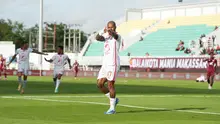 Pemain Malut United, David Da Silva, merayakan gol yang dicetaknya ke gawang PSM Makassar pada lanjutan BRI Super League 2025/2026 di Stadion B.j. Habibi, Parepare, Minggu (21/12/2025) sore WIB. (Dok. Malut United)