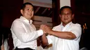 Bakal calon presiden Prabowo Subianto mengaku terkejut mendapatkan dukungan dari Hary Tanoesoedibjo, Jakarta Selatan, Kamis (22/5/2014) (Liputan6.com/Johan Tallo)