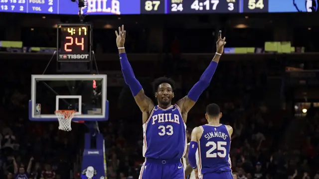 Selebrasi Pemain Sixers Robert Covington