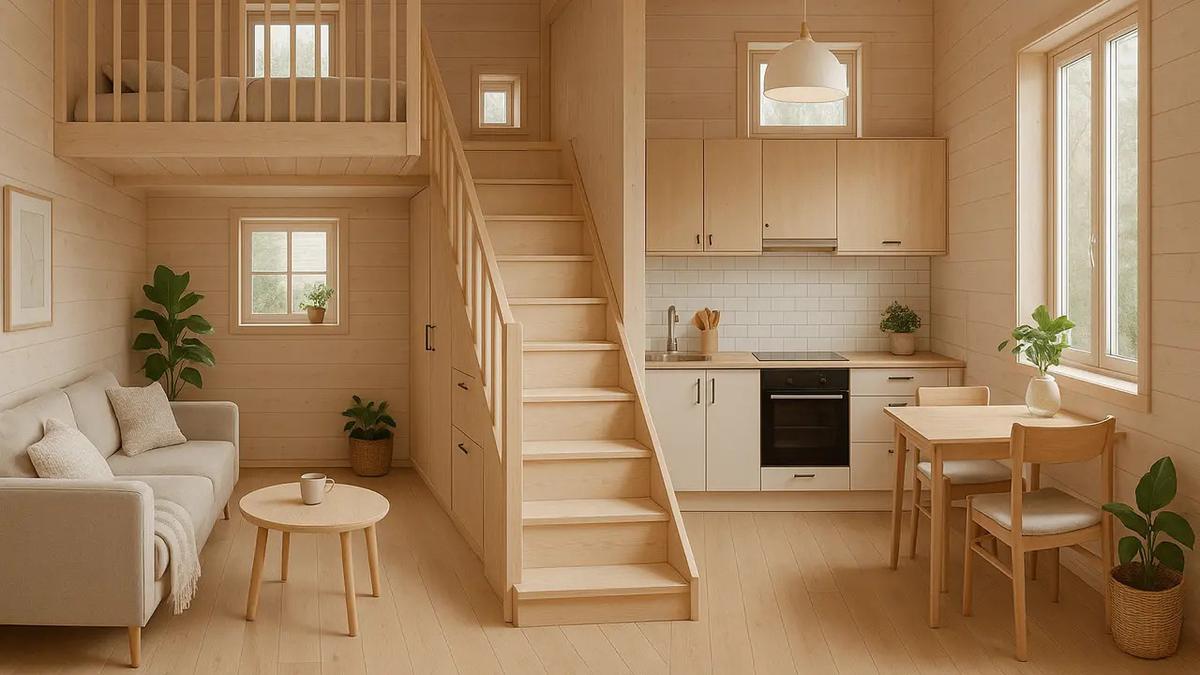 Model Rumah Kecil 3x6 dengan Mezzanine 2 Lantai Mini