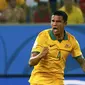 Meski Timnas Australia mengalami dua kali kekalahan di babak kualifikasi, nama pemain depan negeri kanguru, Tim Cahill masuk jajaran Topskorer pekan pertama Piala Dunia 2014 dengan dua gol, (19/6/2014). (REUTERS/Paul Hanna)