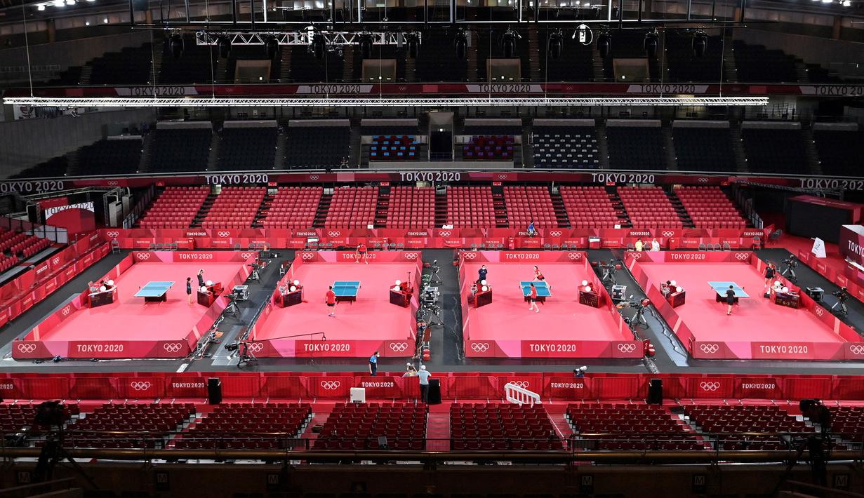 Gimnasium Metropolitan Tokyo adalah salah satu tempat warisan Olimpiade 1964. Nantinya tempat ini akan menjadi venue cabang olah raga tenis meja di Olimpiade Tokyo 2020.  (Foto: AFP/Jung Yeon-je)
