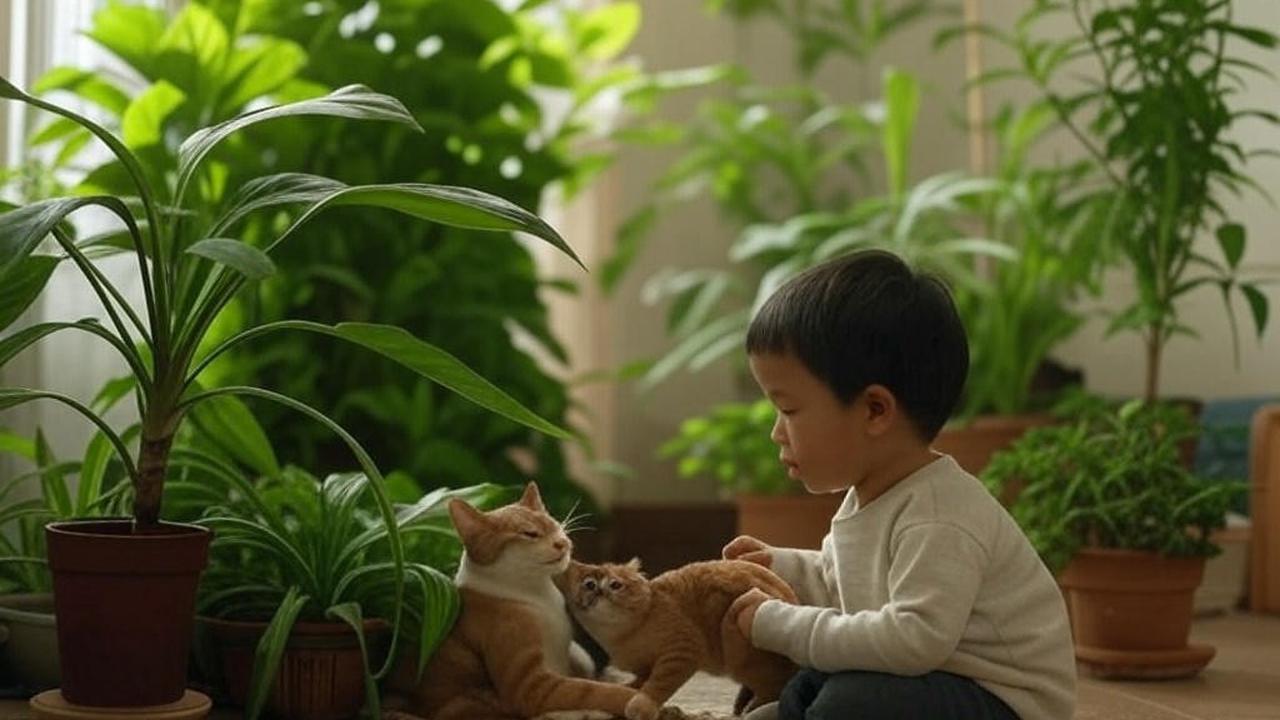 Taman dalam rumah yang ramah untuk anak kecil dan hewan peliharaan