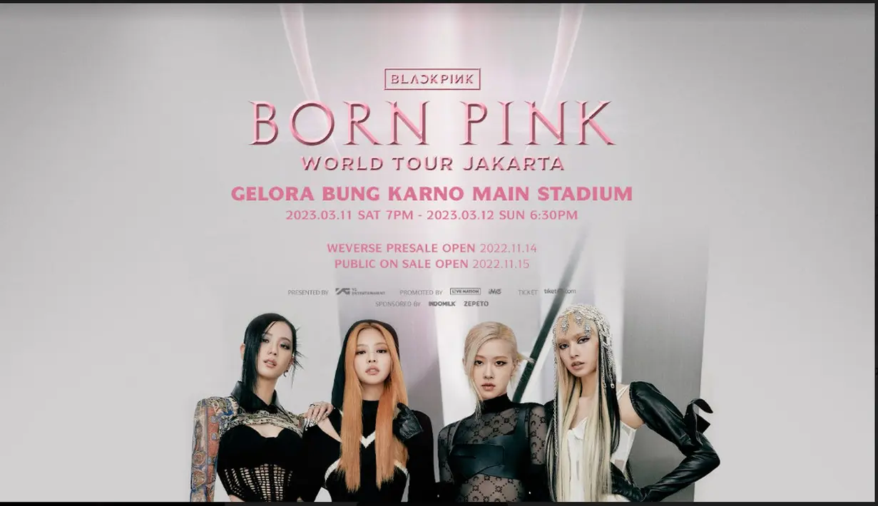 BLACKPINK WORLD TOUR [BORN PINK] JAKARTA (Sumber: Tiket.com)