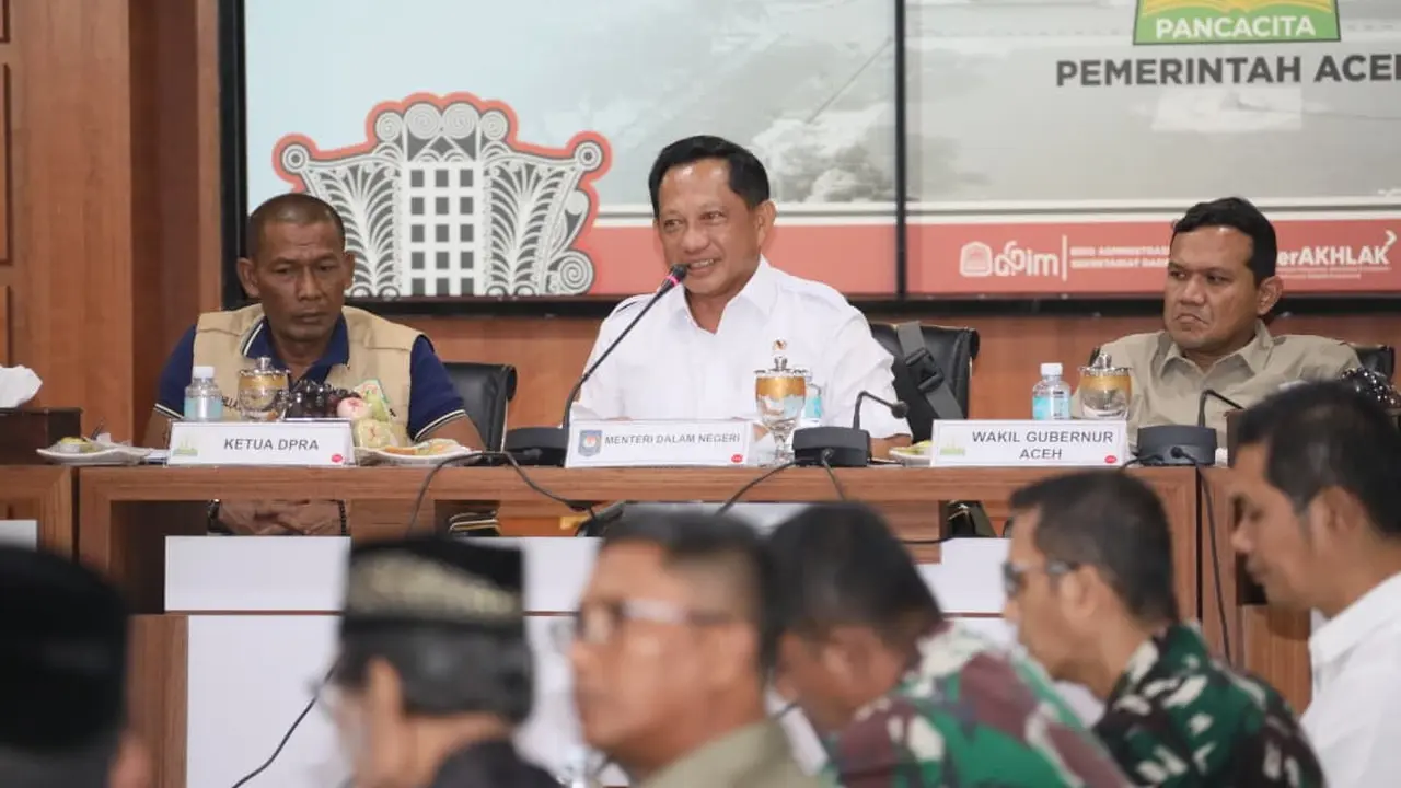 Fokus pemulihan pascabencana, Mendagri, Muhammad Tito Karnavian temui Kepala Daerah se-Aceh.