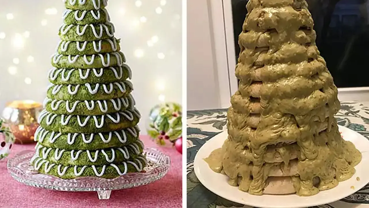 6 Potret Ekspektasi Vs Realita Kue Pohon Natal Bikin Elus Dada, Jadi Malas Makan