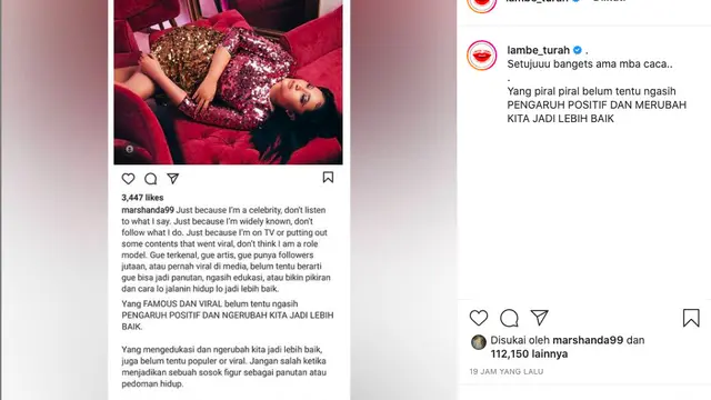 Marshanda Imbau Masyarakat Jangan Salah Jadikan Selebritis sebagai Panutan