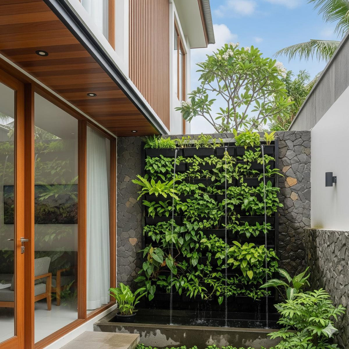 Taman Vertikal (Vertical Garden) di Ruang Transisi