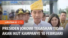 Presiden Joko Widodo menegaskan bahwa dirinya berniat tidak akan kampanye di hari-hari terakhir masa kampanye untuk mendukung salah satu pasangan calon presiden dan wakil presiden.