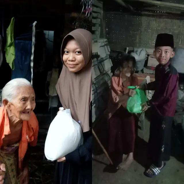 santri berbagi sembako