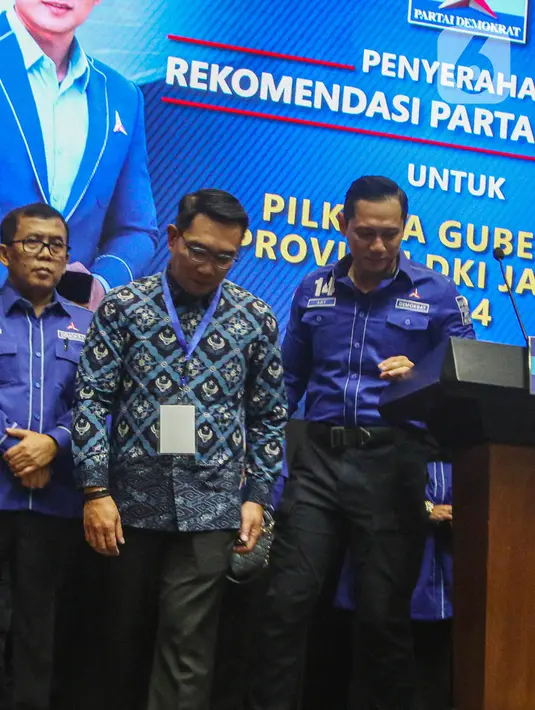 Dalam sambutannya, AHY berharap kepada pasangan Ridwan Kamil-Suswono agar bisa mewujudkan impiannya untuk memajukan Jakarta. (Liputan6.com/Angga Yuniar)