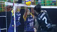 Tim voli putri Jakarta Livin Mandiri sukses mengalahkan Medan Falcons pada pertandingan putaran pertama seri ketiga  Proliga 2026. Duel kedua tim berlangsung di GOR Si Jalak Harupat, Kabupaten Bandung, Jumat (23/1/2026). (Doc Proliga)
