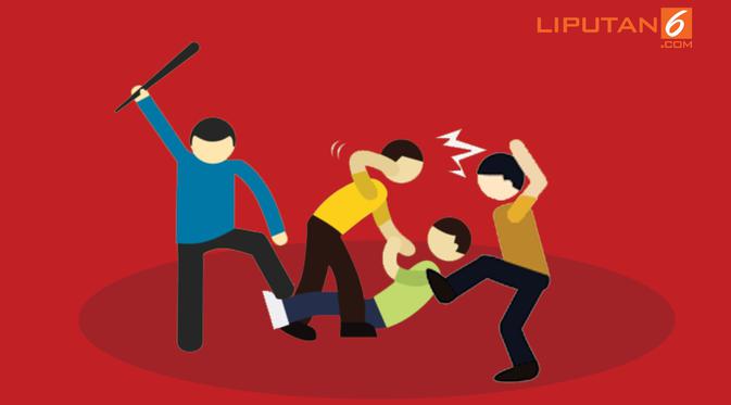 Banner Ajal Suporter Duka Kita. (Liputan6.com/Triyasni)