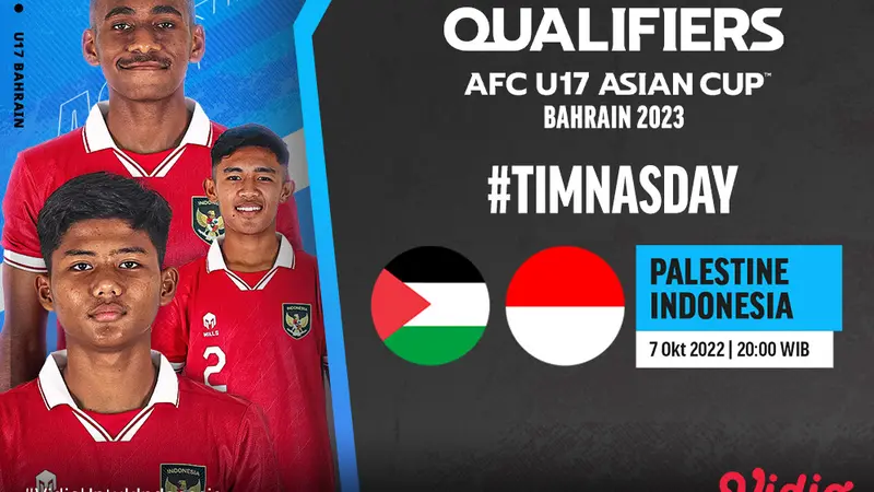 Link Live Streaming Timnas Indonesia U-17 Vs Palestina di Vidio, Jumat 7 Oktober 2022