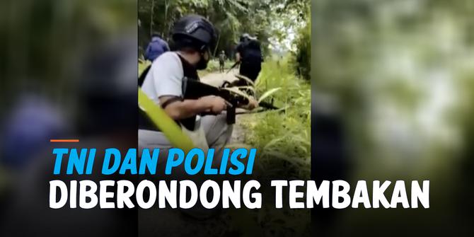VIDEO: Tegang! Tentara dan Polisi Diberondong Tembakan Kelompok Bersenjata di Papua
