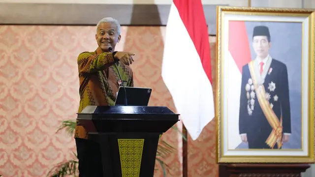 Gubernur Jawa Tengah Ganjar Pranowo dalam Rapat Koordinasi Penyelenggaraan Pelayanan Publik dan Opini Pengawasan ORI di Gedung Gradhika Bhakti Praja, Kota Semarang (Istimewa)