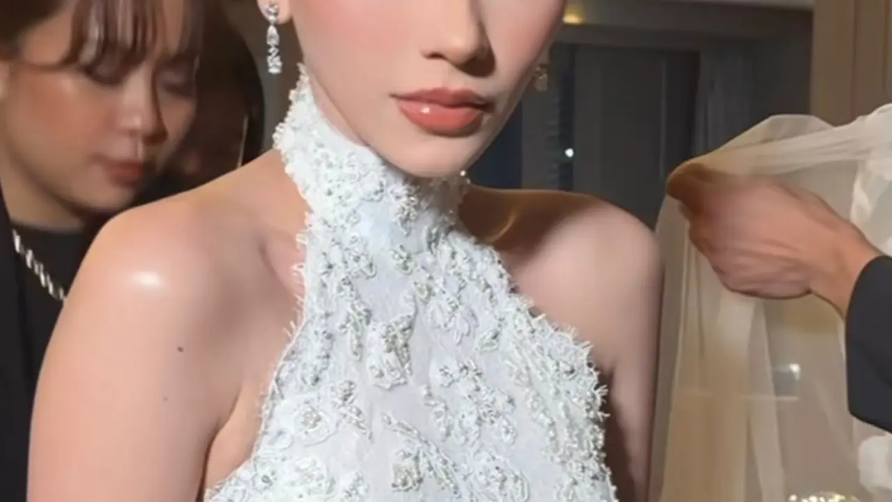 Bersinar bak Bintang Hollywood, Potret Makeup Paripurna Alyssa Daguise di Momen Resepsi Pernikahan