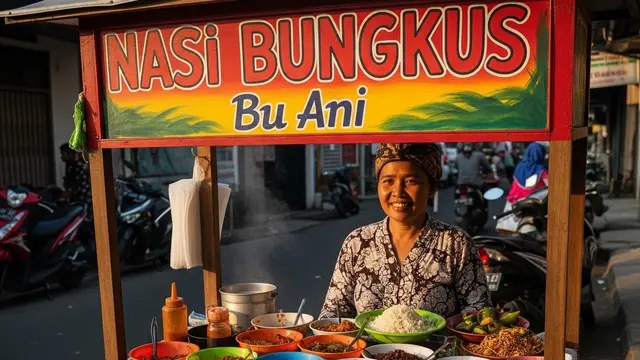 Ilustrasi Jualan Nasi.