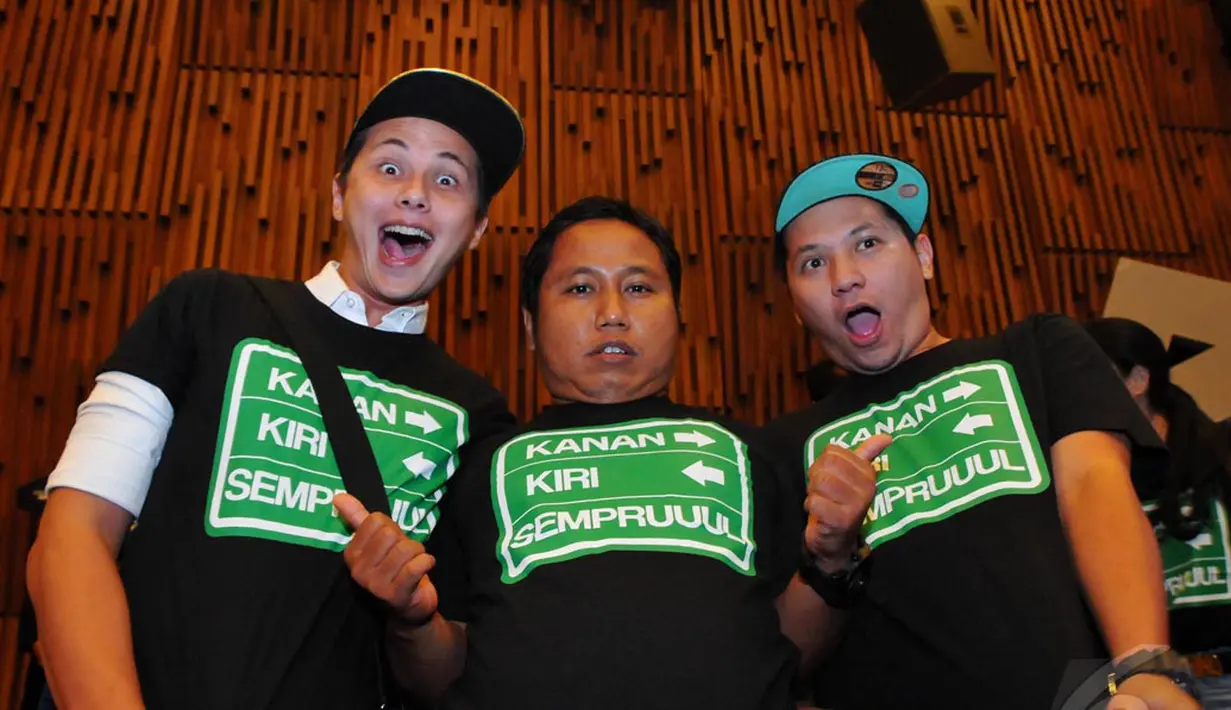  Sinetron '3 Semprul Mengejar Surga 2' yang dibintangi Narji, Andhika Pratama dan Gading Marten ikut meramaikan Gema Ramadan di SCTV, Jakarta, Rabu (18/6/2014) (Liputan6.com/Andrian M Tunay)