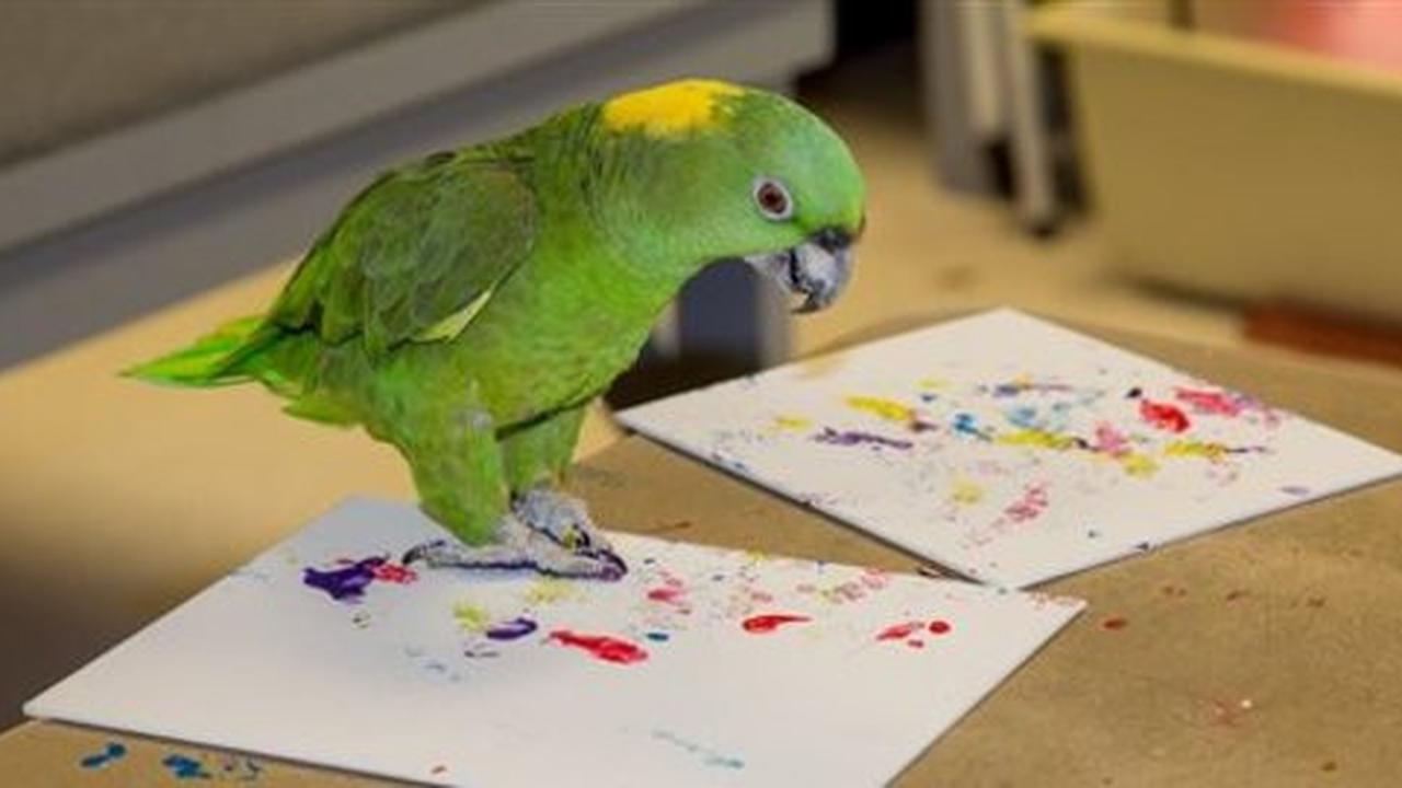 Demi amal, Oakland Zoo kerahkan kambing dan kakatua jadi pelukis