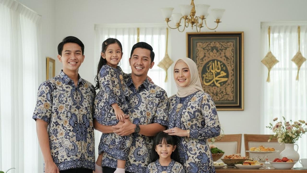Ilustrasi Outfit Couple Keluarga Lebaran 2026 Set Seragam
