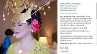 Ada arti di balik warna kebaya hijau lemon yang dikenakan Kahiyang Ayu pada pesta resepsi pada Minggu (26/11/2017) pagi-siang hari. (Foto: Instagram @barry_irawan)