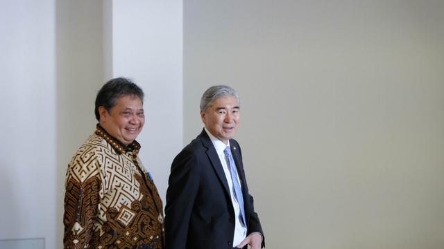 Menteri Koordinator Bidang Perekonomian Airlangga Hartarto dalam Indo-Pacific Chamber of Commerce and Industry Business Forum di Nusa Dua Bali, Sabtu (18/3/2023).(Dok Kemenko Perekonomian)