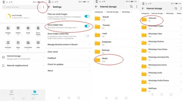 Langkah menyimpan story WhatsApp tanpa aplikasi