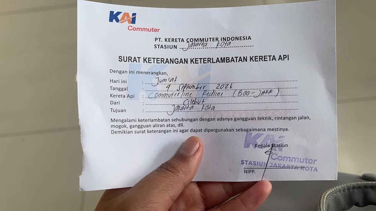 Gangguan KRL Bogor Menuju Jakarta, Penumpang Dapat Surat Keterlambatan