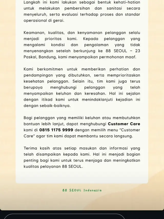 Klarifikasi manajemen restoran korea di bandung. (tangkapan layar video).