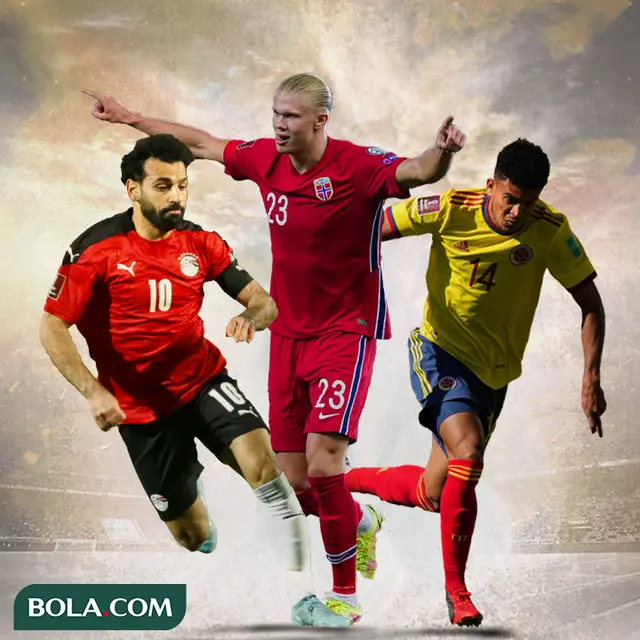 Ilustrasi - Mohamed Salah, Erling Haaland, Luis Diaz