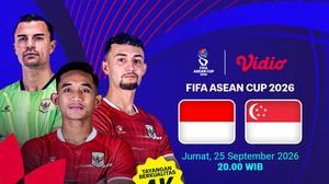 Nonton Indonesia vs Singapura - FIFA ASEAN Cup 2026 dalam Tayangan 4K di Vidio