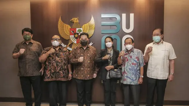 Erick Thohir reuni bersama para mantan Menteri BUMN di kantornya, Selasa (2/3/2021)