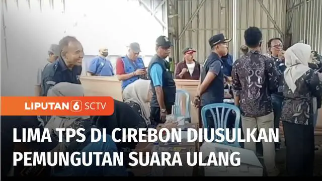 Bawaslu Kota Cirebon, Jawa Barat, merekomendasikan lima tempat pemungutan suara di dua kecamatan untuk melakukan pemungutan suara ulang. Lima TPS tersebut diduga terjadi kesalahan menggunakan hak pilih.