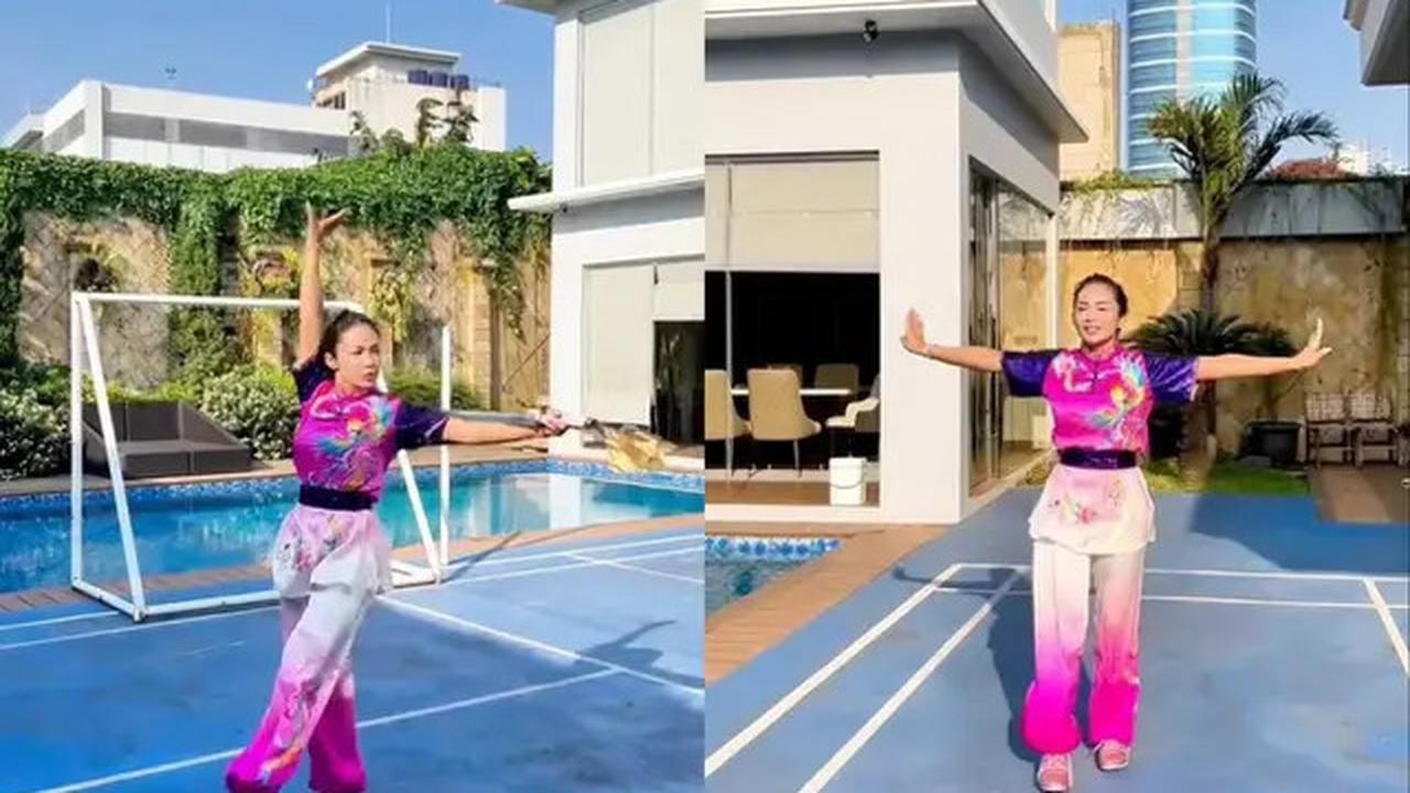6 Potret Taman Rumah Kris Dayanti, Jadi Spot Favorit saat Olahraga Wushu