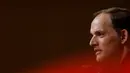 Saat di Chelsea, Thomas Tuchel berhasil mempersembahkan gelar Liga Champions, Piala Super Eropa, dan Piala Dunia Antarklub. Tampak dalam foto, Thomas Tuchel saat memberikan konferensi pers pada 29 April 2024 di Munich, Jerman selatan, menjelang pertandingan sepak bola leg pertama semifinal Liga Champions antara Bayern Munich dan Real Madrid. (Michaela STACHE/AFP)