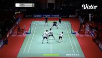 Capture dari vidio:&nbsp;Greysia Polii melakoni laga ekshibisi 3 lawan 3 yang juga diikuti Anthony Gintang, Jonatan Christie, dan Hendra Setiawan di Istora Senayan, Minggu (12/6/2022).