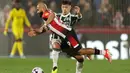 Manchester United unggul lebih dulu setelah Mason Mount berhasil mencetak gol di menit tambahan waktu (90+6). (AP Photo/Ian Walton)