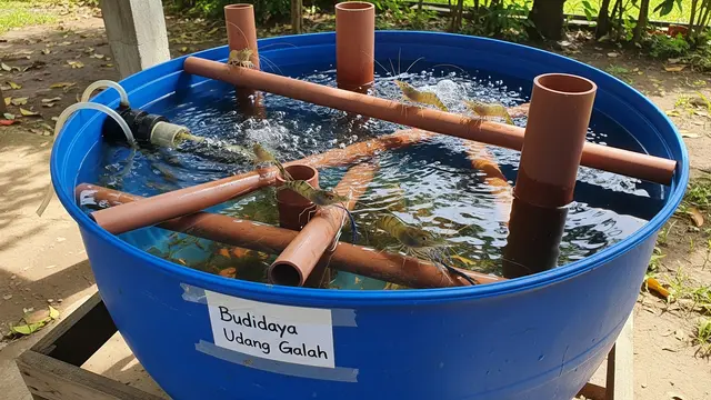 Budidaya Udang Galah dalam Drum